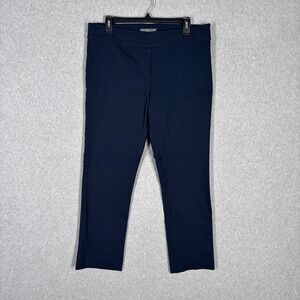 Erica Taylor Pull On Pants XL Navy Stretch Crop Ankle Comfort‎ Career Classic